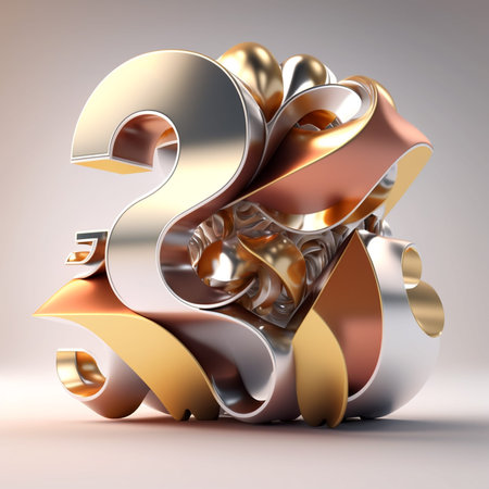 Bright 3D abstract modern fantasy illustration with plastic and sharp edges and shapes on the plane. AI generated illustration.の写真素材