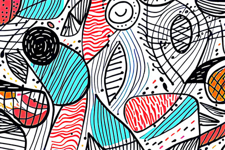 Artistic decorative trendy Doodle Line background with hatching, strokes, doodles. Abstract creative...