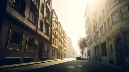Landscape urban composition, modern escapism, plastic style, light background, AI generated illustrationの素材