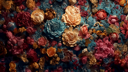 Abstract illustration banner in the style of three-dimensional oil painting in pastel retro colors. Created with AI.の素材