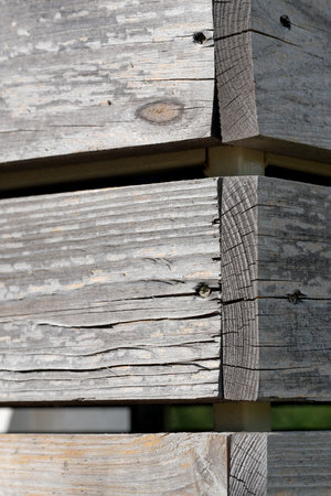 Wooden background from unpainted textured light boardsの写真素材