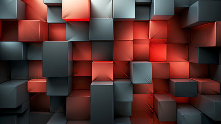 Abstract modern stylish 3D red and black background for design. AI generated.の素材