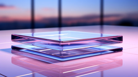 Modern conceptual color 3D background design for visual projects, product podium mockup transparent, AI generatedの素材