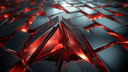 Modern conceptual color 3D background for design of visual projects, ruby crystals banner, AI generatedの素材