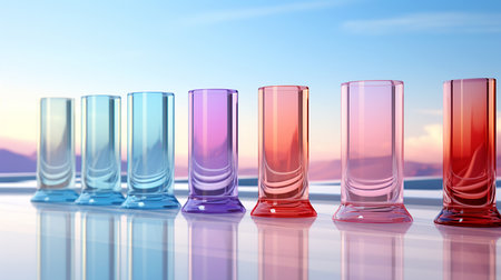Modern conceptual color 3D background design for visual projects, product podium mockup transparent, AI generatedの素材