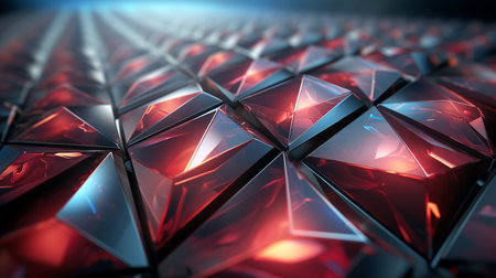 Modern conceptual color 3D background for design of visual projects, ruby crystals banner, AI generatedの素材