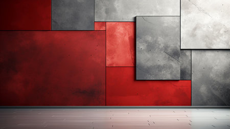 Bright modern trendy red white gray artistic textured background for presentations, covers and banners. Generated by AI.の素材