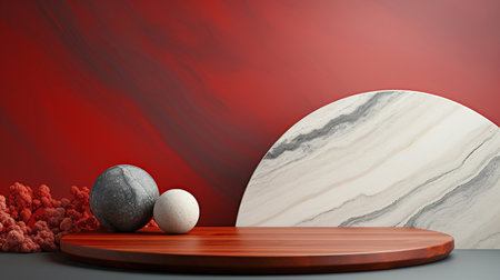 Bright modern trendy red white gray artistic textured background for presentations, covers and banners. Generated by AI.の素材