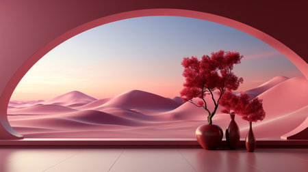 Pastel empty minimalist trendy artistic background for product presentations, covers and banners. Generated by AI.の素材