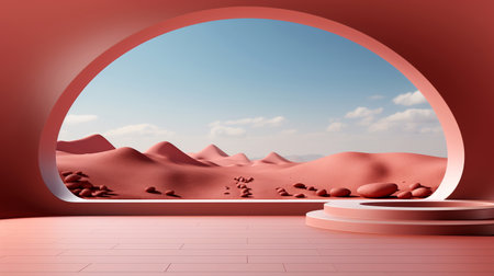 Pastel empty minimalist trendy artistic background for product presentations, covers and banners. Generated by AI.の素材