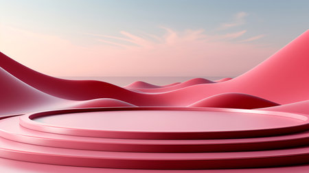 Pastel empty minimalist trendy artistic background for product presentations, covers and banners. Generated by AI.の素材