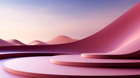 Bright pink trendy artistic background for product presentations, covers and banners. Generated by AI.の素材
