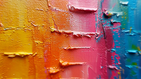 Abstract multicolor background with textured volumetric surface with oil paint, illustration for banner, presentation. Generated by AI.の素材
