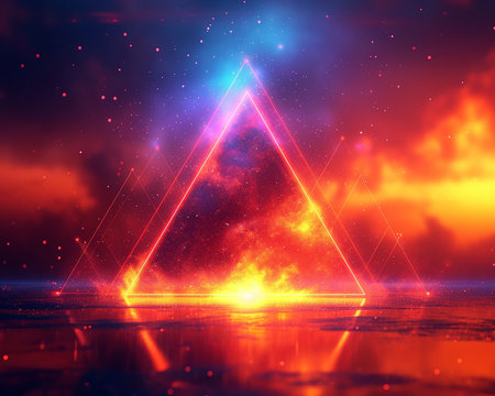 Abstract geometric shape picture, illustration for presentations, website design. Generated by AI.の素材