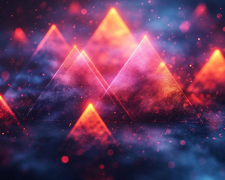 Abstract geometric shape picture, illustration for presentations, website design. Generated by AI.の素材