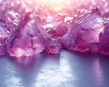 Abstract illustration with volumetric geometric shapes of futuristic structures for presentations and website design. Generated by AI.の素材