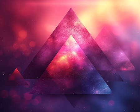 Abstract geometric shape picture, illustration for presentations, website design. Generated by AI.の素材