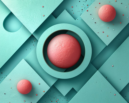 Modern shape picture, green illustration for the presentation of conservation of the earth's biosphere. Generated by AI.の素材