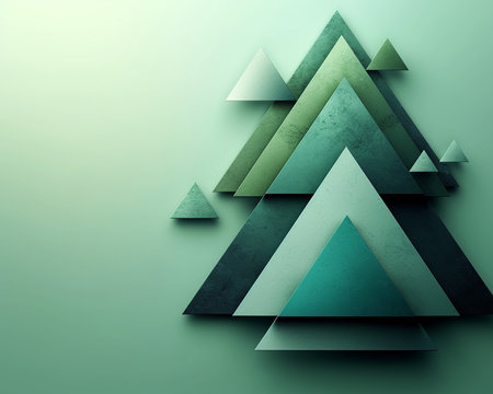 Modern shape picture, green illustration for the presentation of conservation of the earth's biosphere. Generated by AI.の素材