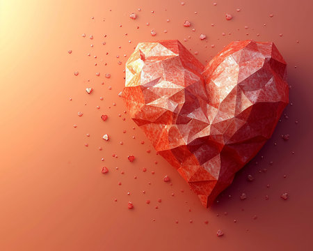 Greeting card with a heart, a picture on the theme of Valentine's Day, a presentation of love between people. Generated by AI.の素材