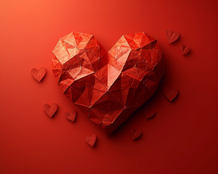 Greeting card with a heart, a picture on the theme of Valentine's Day, a presentation of love between people. Generated by AI.の素材