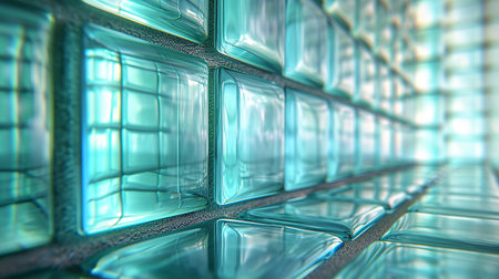 Beautiful glass block background, illustration for banner, presentation, visual design. Generated by AI.の素材