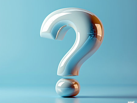 Textured stone 3D question mark on a light background. Problems and issues of society, design element for banners, presentations. AI generated.の素材