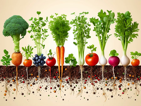 Illustration artistic web design food banner design, natural vegetable and herbal green food still life. AI generated.の素材