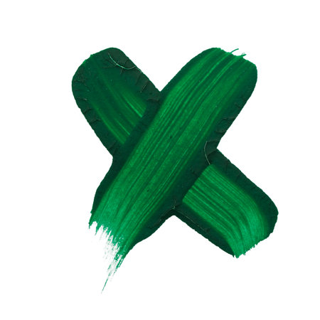 A lively mix of deep green strokes creates an abstract symbol, sparkling creativity.の写真素材