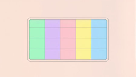 A vibrant pastel board displays multiple colors, perfect for creative projects.の素材