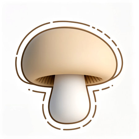 A creative representation of a mushroom highlights its natural beauty and form.の素材