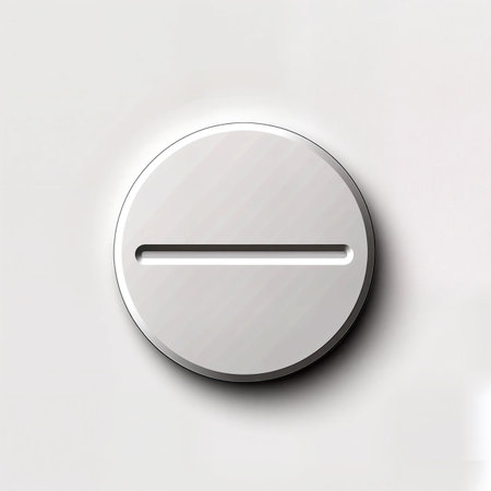 A clean, white button sits on a smooth surface, inviting touch and engagement.の素材