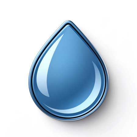 A smooth, glossy water droplet rests against a soft background, radiating tranquility.の素材