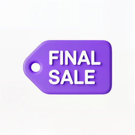 A bright purple tag boldly announces Final Sale, grabbing attention.の素材