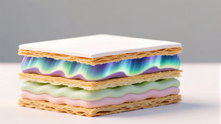 Delightful layers of pastel colors create a stunning dessert masterpiece.の素材