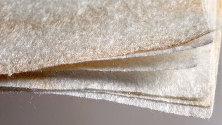 Close examination reveals intricate details of layered fibers, perfect for crafts.の素材