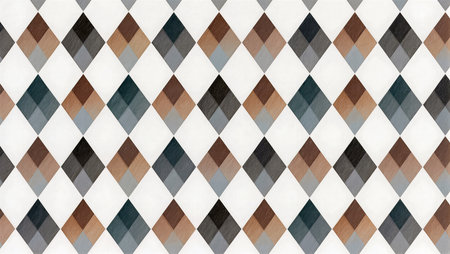 Geometric design featuring a series of connected diamonds in earthy colors.の素材