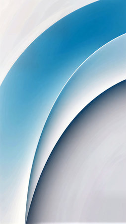 Curved shapes create a stunning visual in tranquil blue and soft white hues.の素材