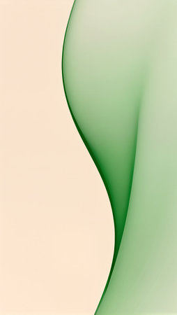 Green curves blend seamlessly with a beige backdrop, enhancing tranquility.の素材
