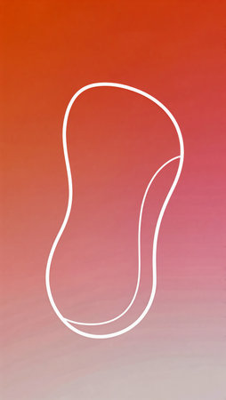 Soft, dynamic lines create a fluid shape on a vibrant gradient backdrop, evoking emotion.の素材