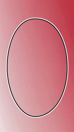 Bright red gradient background with a striking oval frame inviting creativity.の素材