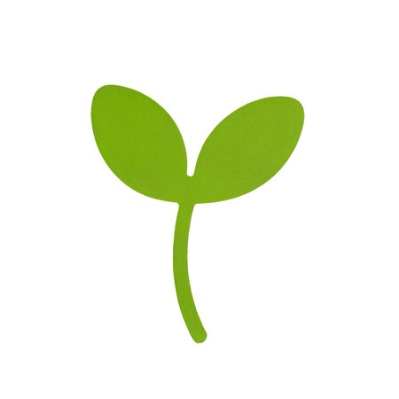 A vibrant green sprout stands tall, representing growth and renewal in nature.の素材