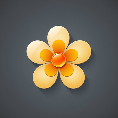A vibrant flower with yellow and orange petals stands out against a dark setting.の素材