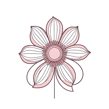 Delicate flower illustration featuring soft pink tones and intricate lines.の素材