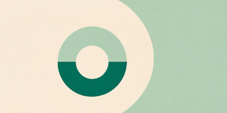 Minimalist artwork showcases overlapping circles with a calming hue combination.の素材