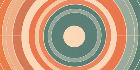 Colorful concentric circles blend together, producing a striking visual effect.の素材