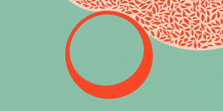 A vibrant interplay of shapes showcases energy and creativity in design.の素材