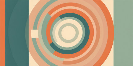 Warm circular designs intertwine, forming a captivating visual rhythm.の素材