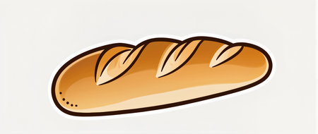 A golden loaf of bread with a crusty exterior and soft interior awaits slicing.の素材