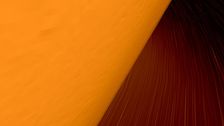 Vibrant colors swirl together, creating a sense of dynamic movement and warmth.の写真素材